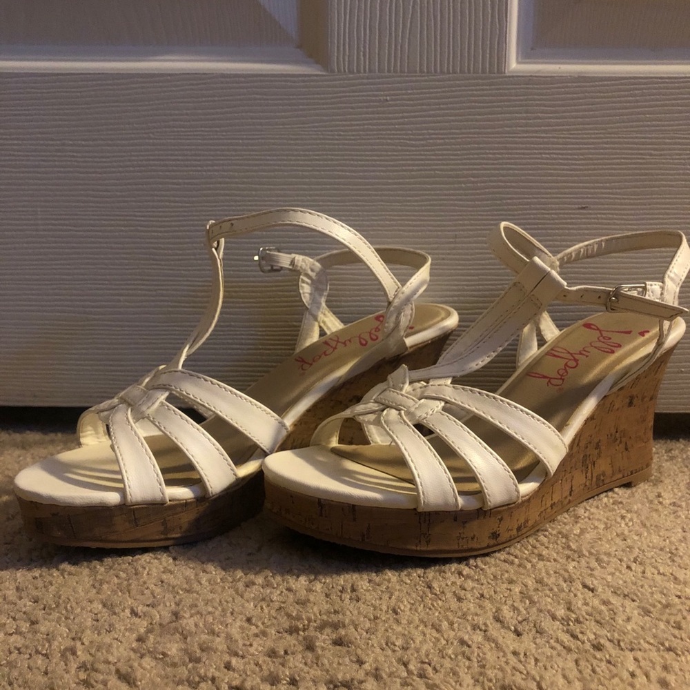 Jelly pop white wedges / size 7.5